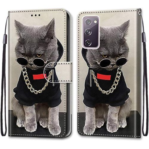 Coque Pour Samsung Galaxy S20 Fe 5g / S20 Fe Lite, Etui En Cuir Pu Portefeuille Housse Coque Avec 360 Degres Silicone Protection Cover Cuir Pochette Magnetique Flip Bequille (Chats 3)