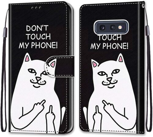 Coque Pour Samsung Galaxy S10e, Etui En Cuir Pu Portefeuille Housse Coque Avec 360 Degres Silicone Antichoc Protection Cover Cuir Pochette Magnetique Und Flip Bequille (Chat 5)