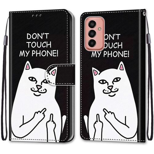 SJZG-Coque Pour Samsung Galaxy M13 4G/ M23 5G/F23 5G, Etui En Cuir Pu Portefeuille Housse Coque Avec 360 Degrés Silicone Protection Cuir Pochette Magnétique Und Flip Béquille (Caricature De Chat)