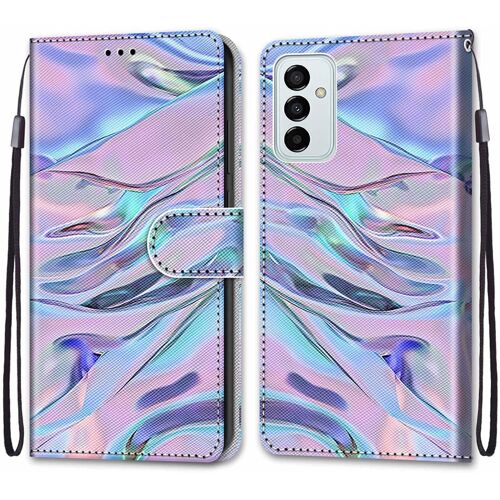 SJZG-Coque Pour Samsung Galaxy M23 5G, Etui Portefeuille Samsung M23 5G, Housse Coque Avec 360 Degrés Silicone Antichoc Protection Cover Cuir Pochette Magnétique Und Flip Béquille (Fluorescent)