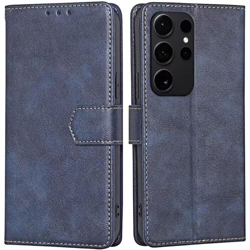SJZG-Coque Pour Samsung Galaxy S25 Ultra (6.8"" Inches), Coque Etui Protection Housse Premium En Cuir Pu - Bleu