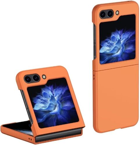 SJZG-Coque De Téléphone Adaptée Pour Samsung Galaxy Z Flip5 / Samsung Galaxy Flip 5 2023 (6.7"" Inches), Étui De Téléphone En Silicone Rigide Anti Chute Et Anti Rayures - Orange