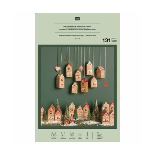 Kit De Bricolage Calendrier De L¿Avent ¿ Maisons & Sapins À Personnaliser ¿ Rico Design