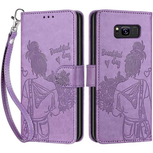 SJZG-Coque Pour Samsung Galaxy S8, Etui Protection Housse Premium En Cuir De Portefeuille En Cuir Fermeture Magnétique Flip Case Pour Samsung Galaxy S8 Coque (Violet)