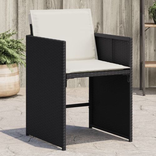 Vidaxl Chaises De Jardin Lot De 4 Avec Coussins Noir Résine Tressée