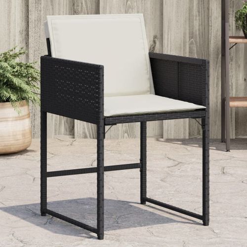 Vidaxl Chaises De Jardin Lot De 4 Avec Coussins Noir Résine Tressée