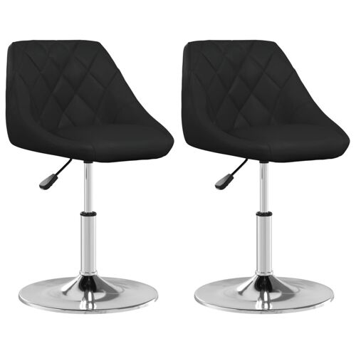 vidaXL Chaises de salle à manger 2 pcs Noir Similicuir
