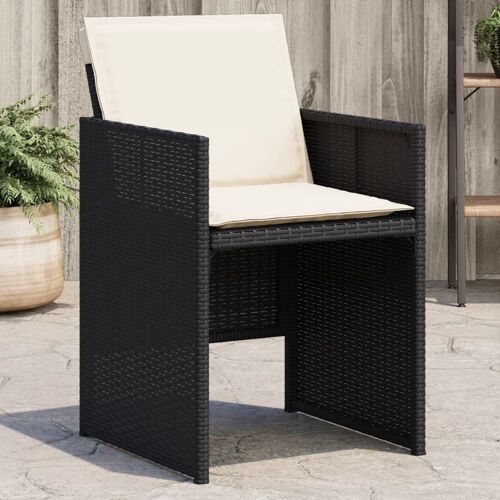 Vidaxl Chaises De Jardin Lot De 4 Avec Coussins Noir Résine Tressée