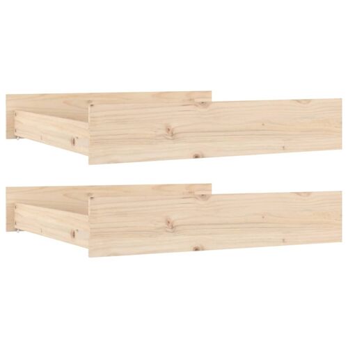 Tiroir de lit rangement avec roulettes lot de 2 bois de pin TDL0206831