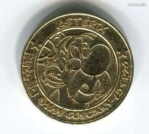 Jeton - Publicitaire - Nutella - Asterix - 1 Eurosesterce - Jeton De 1999 - Goscinny / Uderzo - Metal Couleur Argent . Peu Courant .