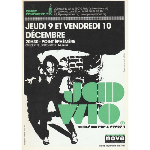 Jad Wio: Jad Wio Flyer Point Ephémère, Paris Des 9 & 10 Décembre 2004