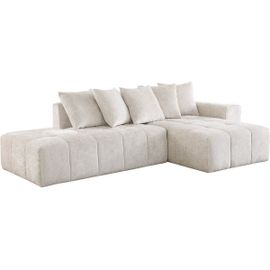 Canapé D'angle En Tissu Chenille "Haussmann" 3 Places - Beige