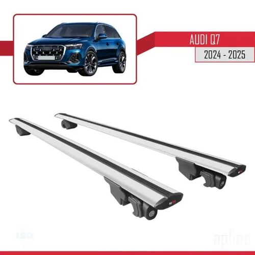 Barres De Toit - Audi - Q7 2024-2025 - Modèle Hook - Aluminium Noir - Charge < 300 Kg