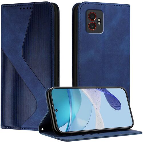 SJZG-Coque Pour Samsung Galaxy Xcover 7 Pro, Etui Samsung Xcover 7 Pro Cuir, Pu Cuir Portefeuille Housse Et Magnétique Flip Pochette Étui À Rabat Protection Case Avec Antichoc Tpu Housse (Bleu)