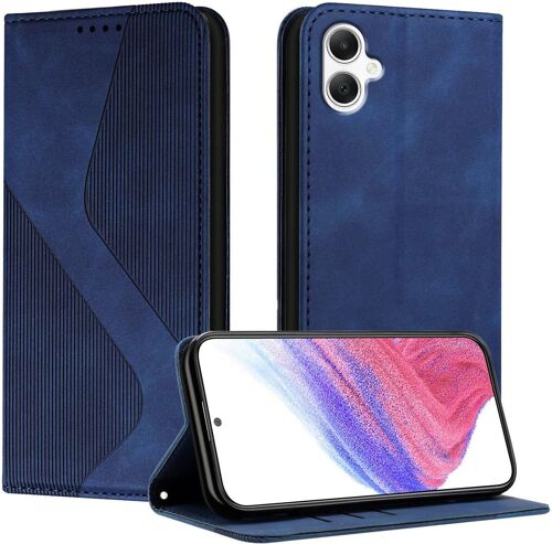 SJZG-Coque Pour Samsung Galaxy A06, Etui Samsung A06 Cuir, Pu Cuir Portefeuille Housse Et Magnétique Flip Pochette Étui À Rabat Protection Case Avec Antichoc Tpu Housse (Bleu)