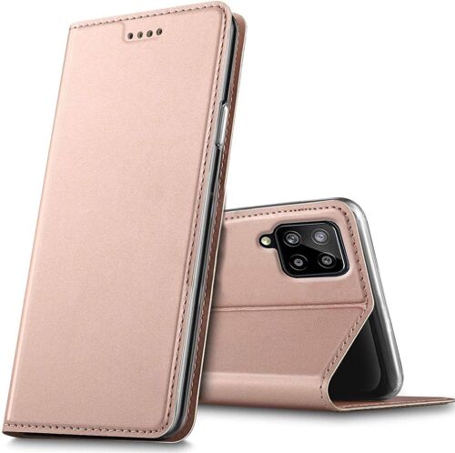 Verco Etui Pour Samsung Galaxy A12, Samsung M12 Coque Pochette Portefeuille Pour Housse Samsung A12 / M12 Avec Magnetique Fonction Wallet - Rose