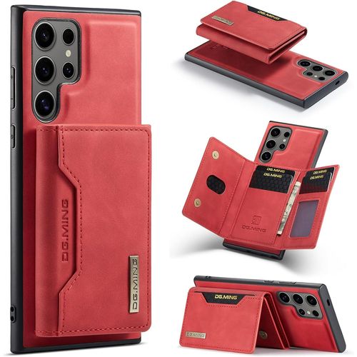Sjzg-Étui Portefeuille 2 En 1 Pour Iphone 16 Pro Max, Étui En Cuir De Qualité Supérieure, Porte-Cartes Amovible, Boucle Portefeuille - Rouge
