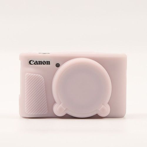 Housse de protection en Silicone souple pour appareil photo Canon PowerShot SX740 HS SX740HS,étui de protection avec protecteur d'objectif - Type TangGuoPink