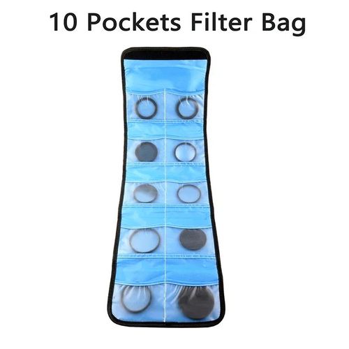 RF09 pliable accessoires d'appareil photo lentille filtre sac étui 1/3/4/6/10 Pockect filtre lentille portefeuille en Nylon adaptateur anneau mallette de rangement sac - Type 10 Slot #B