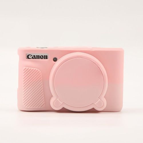 Étui pour appareil photo numérique Canon PowerShot SX740/SX730,sac de protection en Silicone souple,accessoires de couvercle d'objectif amovibles - Type Rouge Pink