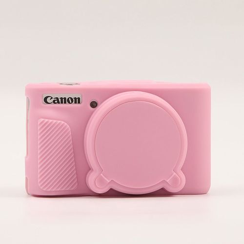Étui pour appareil photo numérique Canon PowerShot SX740/SX730,sac de protection en Silicone souple,accessoires de couvercle d'objectif amovibles - Type Pink