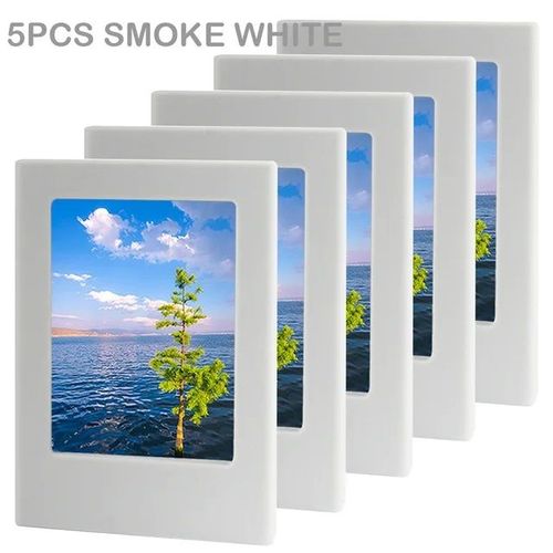 cadres Photo magnétiques pour réfrigérateur 3 pouces,cadre Photo couleur,Album magnétique pour Fujifilm Instax Mini papiers de Film - Type 5 Smoke White