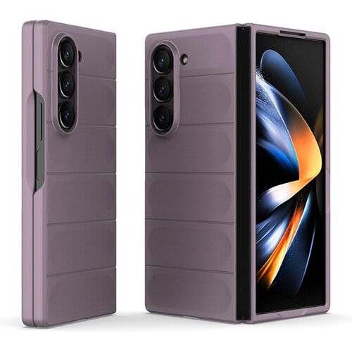 SJZG-Coque Pour Samsung Galaxy Z Fold6 (Fold 6), Antichoc Souple Silicone Premium Tpu Bumper Housse, Très Mince Léger Durable Anti-Chute Conception Des Airbags Étui, Violet Clair
