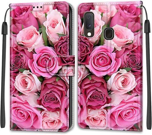 Coque Pour Samsung Galaxy A20e /A10e, Etui Samsung A20e /A10e, Housse De Galaxy A20e /A10e En Cuir Pu, Etui Housse En Cuir De Protection Avec [Ranges Cartes] [Magnetique] Flip Case(Rose 2)