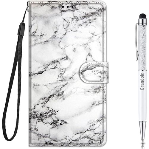 Sjzg-Coque Pour Samsung Galaxy A52 5g, Mode Créatif Effet Bookstyle Désign Étui De Protection Housse En Pu Cuir Avec Portefeuille Fermeture Magnétique Fentes Pour Cartes (Marbre 1)