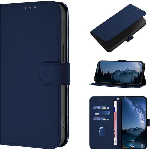 Sjzg-Coque Pour Samsung Galaxy A12, Etui Protection Housse En Cuir Pu [Fentes Pour Cartes] Coque Magnétique, Antichoc Étui Portefeuille Flip Case Pour Samsung A12 4g/5g (Bleu)