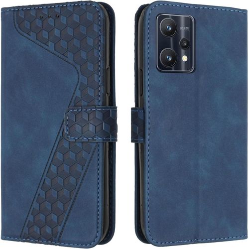 Coque Pour Realme 9 4g / Realme 9 Pro+ 5g, ¿¿Tui Housse Protection En Cuir Pu [Pochette De Portefeuille], Antichoc Etui ¿¿ Rabat Pour Realme 9 4g / Realme 9 Pro Plus 5g (Bleu)