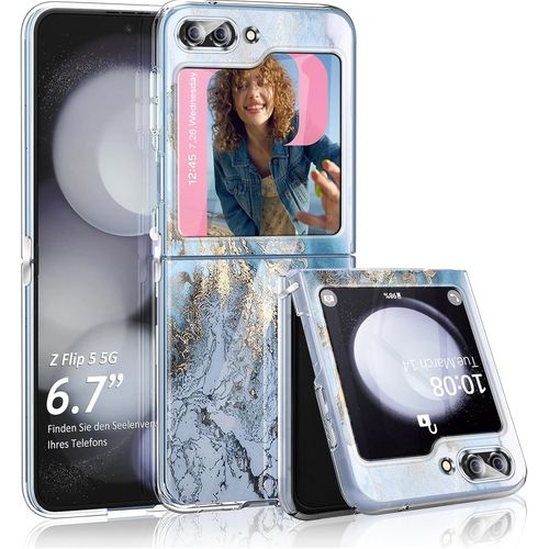 Sjzg-Coque Pour Samsung Galaxy Z Flip 5 Silicone Souple Tpu Gel Marbre Housse Etui De Protection Pour Samsung Z Flip 5 Case Anti-Rayures Antichoc Fine Mince Transparente Coque Galaxy Z Flip 5 Étui