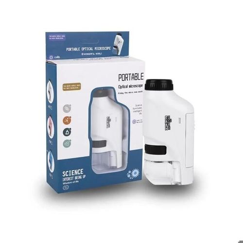 Microscope de Poche pour Enfants, Mini Microscope Portable pour l\'apprentissage et l\'éducation des Enfants, Jouet éducatif(Blanc)