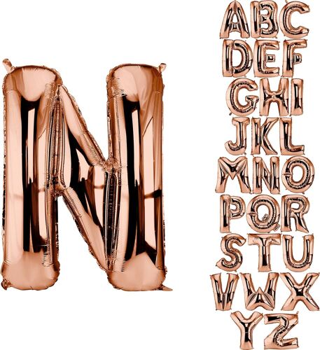 SJZG-Ballon En Feuille Or Rose 100Cm Ballon Anniversaire Célébration Mariage (Lettre N)