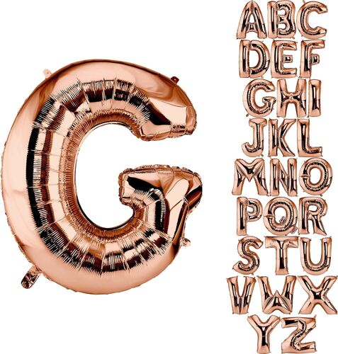 SJZG-Ballon En Feuille Or Rose 82Cm Ballon Anniversaire Célébration Mariage (Lettre G)