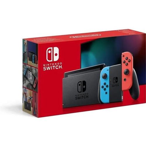 Nintendo Switch Rouge/Bleu Néon 32go [Nouveau Modèle V2] + Pokkén Tournament Dx Jeu Switch + 1 Figurine Offerte