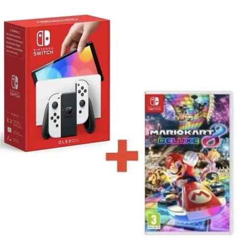 Nouvelle Nintendo Switch Oled Blanche + Mariokart En Telechargement