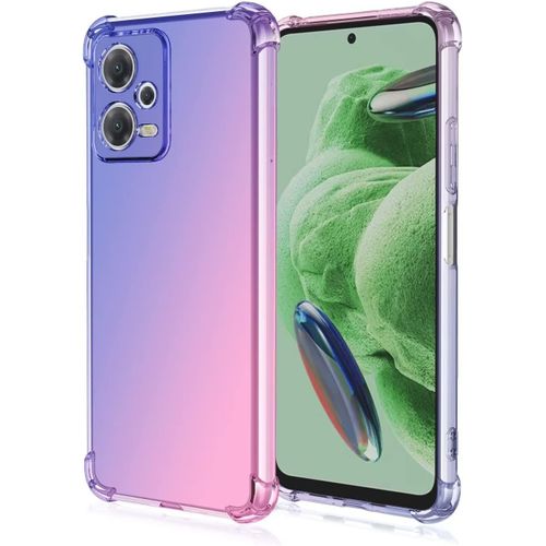 Coque Pour Poco X5 5g / Redmi Note 12 5g (6.67"" Inches), Étui De Téléphone Portable En Silicone Tpu Souple Avec Dégradé De Couleur Transparent - Bleu Rose