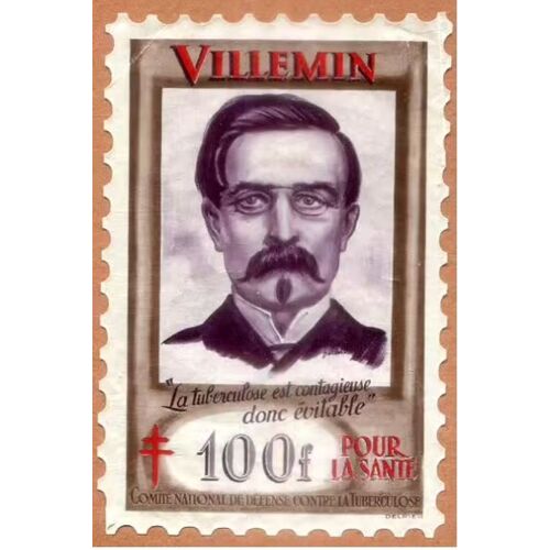 Autocollant - Vignette - " Villemin " - Comité National De Défense Contre La Tuberculose - " La Tuberculose Est Contagieuse Donc Evitable " - 100 F