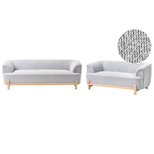 Ensemble De Salon 5 Places Alnor Tissu Gris Clair