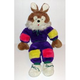 peluche lapin nounours ancien géant multicolore 80 cm