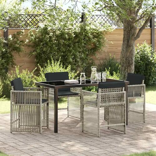 Vidaxl Ensemble De Salle À Manger Pour Jardin 5 Pcs Gris Clair