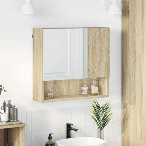Vidaxl Armoire Miroir Chêne Sonoma 59 X 17 X 55 Cm Bois D'ingénierie