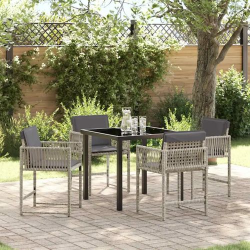 Vidaxl Ensemble De Salle À Manger Pour Jardin 5 Pcs Gris Clair