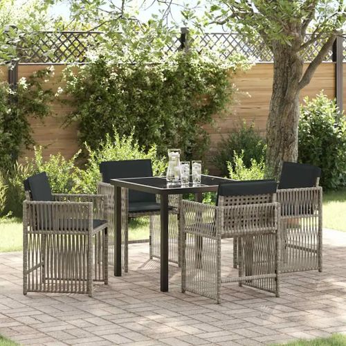 Vidaxl Ensemble De Salle À Manger Pour Jardin 5 Pcs Gris Clair