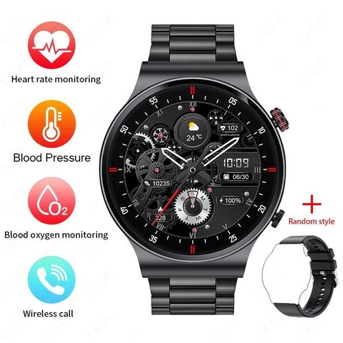 Gps Ecg + Ppg Bluetooth Appel Montre Intelligente Hommes 2024 Bracelet De Sport Nfc Étanche Montre Personnalisée Visage Hommes Montre Intelligente Pour Ios Android.Black Steel Belt.Nfc Smartwatch