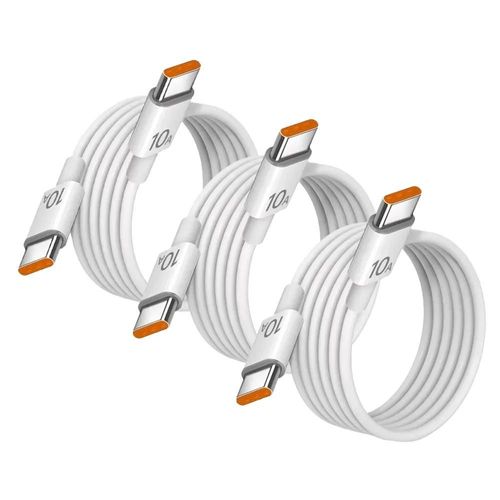 3 Pièces 120w 10a Câble De Chargeur Rapide Double Type C Câble De Charge Rapide Double Câble De Données Pd Pour Iphone 15 16 Samsung Xiaomi Huawei.3pcs.0.25 M