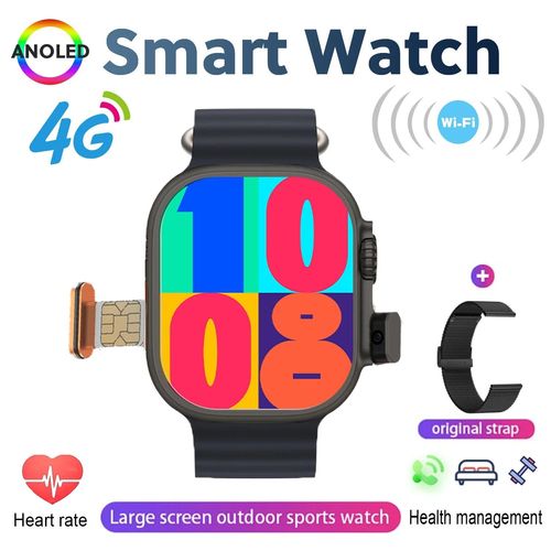 Nouveau 2.01 Pouces 4G Carte Sim Montre Intelligente Google Gps Wifi Nfc Double Caméra Sport Robuste Ip67 Réseau Android Smartwatch Pour Hommes Femmes.Black Mesh Belt.Smartwatch New