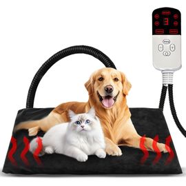 Kalanka-Couverture Chauffante Électrique Chien, 70 × 50cm Coussin Chauffant Grand, Chiencoussin Chauffant Pour Animaux De Compagnie, Tapis Chauffant Pour Animaux, Température Et Minuterie Réglable