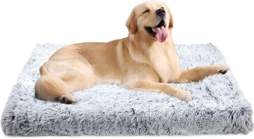 Matelas Moelleux Lavable Avec Fond Antidérapant - Coussin Anti-Anxiété Pour Chiens De Très Grande Taille - Gris,100x60cm